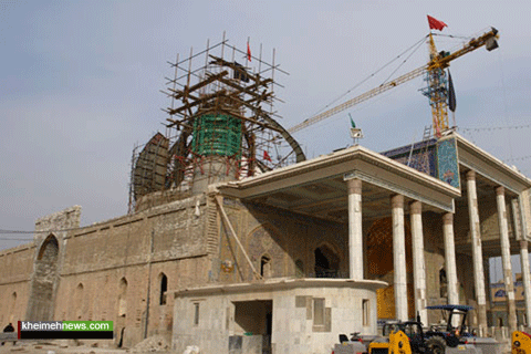 اتمام نصب گنبد داخلی حرم عسگریین(ع)
