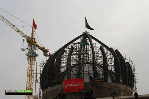 اتمام نصب گنبد داخلی حرم عسگریین(ع)