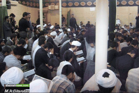 عزاداری درگذشت مرحوم آیت الله بهجت در مسجد فاطمیه قم