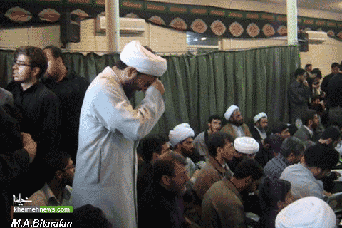 عزاداری درگذشت مرحوم آیت الله بهجت در مسجد فاطمیه قم