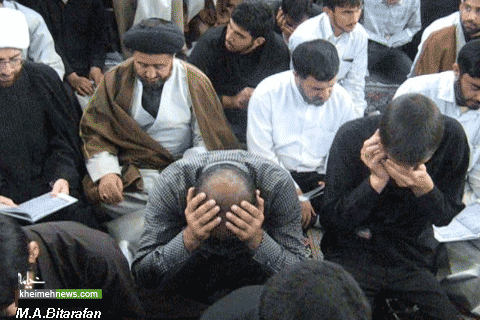 عزاداری درگذشت مرحوم آیت الله بهجت در مسجد فاطمیه قم