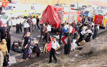 ۱۰ کشته و ۳۱ زخمی در اثر تصادف اتوبوس زایران ایرانی در عراق