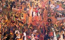 پرده عاشورا اثر بيوك احمری نمایش داده می‌شود