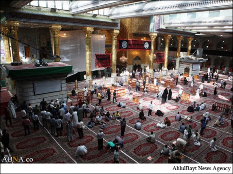 حرم مطهر حضرت عباس(ع) سیاه‌پوش عزای حضرت ام‌البنین(س)