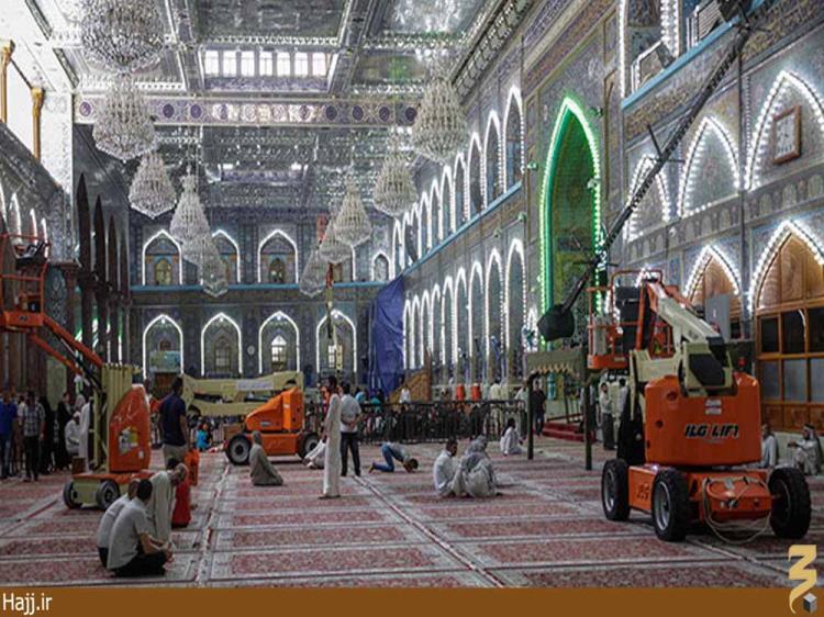 حرم سیدالشهدا(ع) غبار روبی شد