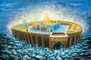 تابلوي کشتي نجات امام حسين(ع) نشر هنری فرهنگ عاشورایی است