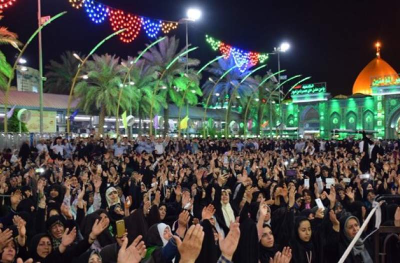 جشن میلاد امام کاظم(ع) در کربلا/ هوشیار دعای کمیل می‌خواند